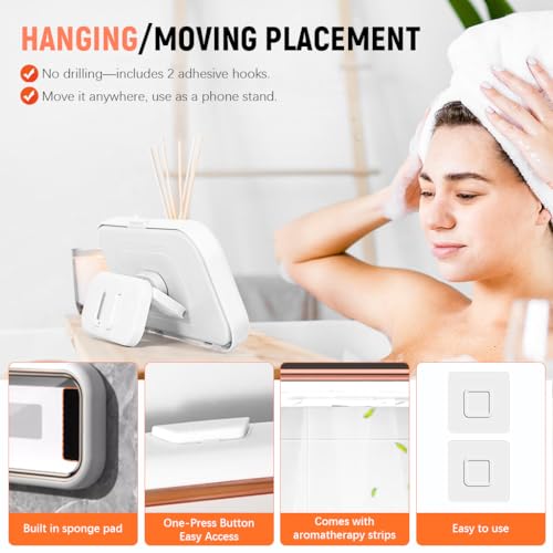 ZORBES® Bathroom Phone Holder for 6.8'' Phone Waterproof Anti-Fog Wall Phone Holder with Ultra Slim TPU Touch Screen 360 ° Rotatable Phone Holder Case No Drill Wall Phone Holder ZORBES® Bathroom Phone Holder for 6.8'' Phone Waterproof Anti-Fog Wall Phone Holder with Ultra Slim TPU Touch Screen 360 ° Rotatable Phone Holder Case No Drill Wall Phone Holder